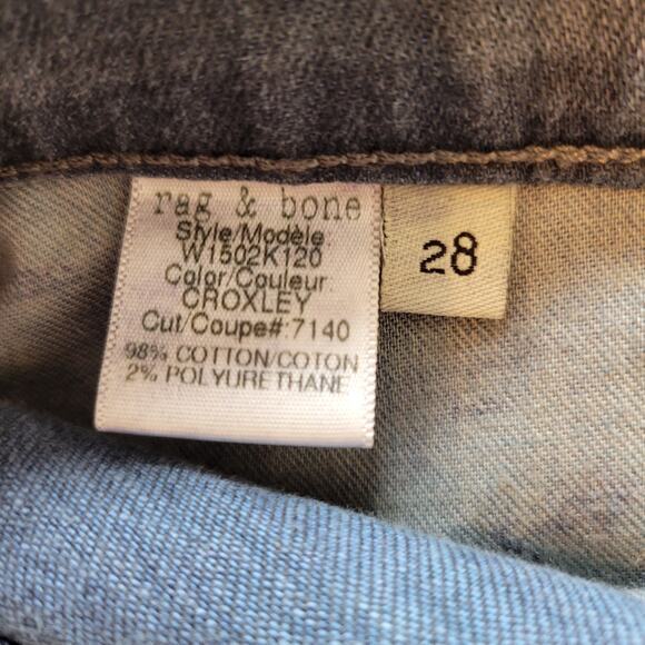 Rag & Bone Jeans Women's 28 Gray Croxley Skinny Mid Rise Festival Grunge Boho - Picture 7 of 11